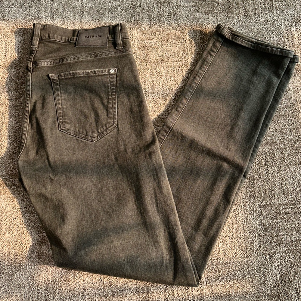 Baldwin Olive Green Jeans Slim Fit